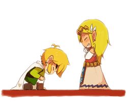  1boy blonde_hair cape closed_eyes female link nintendo princess_zelda smile spirit_tracks tetra the_legend_of_zelda the_legend_of_zelda:_spirit_tracks the_legend_of_zelda:_the_wind_waker toon_link tsutsuji wind_waker 