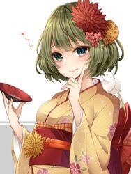  :p alcohol bird blue_eyes brown_hair commentary_request cup female flower furisode green_eyes hair_flower hair_ornament heterochromia highres idolmaster idolmaster_cinderella_girls japanese_clothes kimono looking_at_viewer mole mole_under_eye ripu_(sherypton) sakazuki sake short_hair smile solo takagaki_kaede tied_hair tongue tongue_out yoi_otome_(idolmaster) 