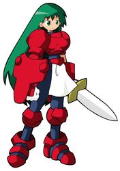  armor artist_request female green_eyes green_hair guardian_heroes knight long_hair serena_corsair shield solo sword very_long_hair weapon 