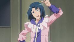  1boy :p animated animated anime_screenshot haruta_kouji imageboard_desourced lowres macross macross_frontier male_focus non-web_source one_eye_closed parody seikan_hikou solo tongue tongue_out toradora! v winking_(animated) 