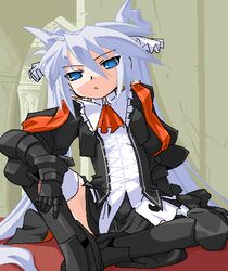  bad_id bad_pixiv_id female long_hair lowres mof mof&#039;s_silver_haired_twintailed_girl oekaki original silver_hair sitting solo thighhighs twintails very_long_hair 