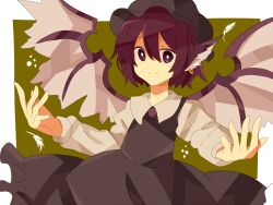  bad_id bad_pixiv_id female hat kuromari_(runia) mystia_lorelei no_nose short_hair solo touhou wings 