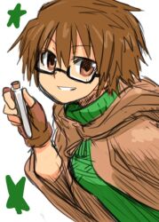  aussa brown_eyes brown_hair duel_monster glasses short_hair star test_tube turtleneck yu-gi-oh! yuu-gi-ou_duel_monsters 