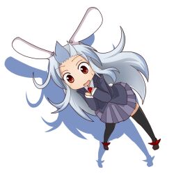  animal_ears blue_hair commentary_request cosplay female full_body kamishirasawa_keine long_hair netachou rabbit_ears red_eyes reisen_udongein_inaba reisen_udongein_inaba_(cosplay) solo sweatdrop touhou transparent_background 