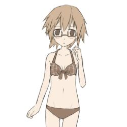  aussa bikini brown_eyes brown_hair duel_monster glasses short_hair swimsuit yu-gi-oh! yuu-gi-ou_duel_monsters 