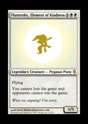  crossover english_text equid equine female fluttershy_(mlp) friendship_is_magic hasbro horse magic:_the_gathering mammal my_little_pony mythological_creature mythological_equine mythology pegasus pony text wings wizards_of_the_coast 