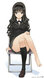  :q amagami arm_support artist_name bad_id bad_twitter_id barefoot black_hair black_socks blush chair convenient_leg crossed_legs dated drill_hair female folding_chair hairband hand_on_own_knee inactive_account jpeg_artifacts kibito_high_school_uniform kiya_shii kneehighs loafers long_hair morishima_haruka school_uniform shoes single_shoe sitting skirt socks solo spread_toes toes tongue tongue_out 