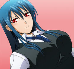  blue_hair dcd diamond_cut_diamond kenji_t1710 long_hair red_eyes shigyou_yuuyami smile solo taguchi_kenji 