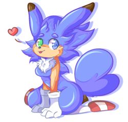  alpha_channel anthro blep blue_body blue_eyes blue_fur chris-chan_sonichu eulipotyphlan fan_character female fluffy fur green_eyes heart_symbol hedgehog heterochromia hybrid mammal mostly_nude sega simple_background solo sonic_the_hedgehog_(series) sonichu_(series) tongue tongue_out transparent_background vicsaur 