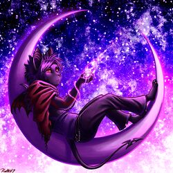  1:1 2017 ambiguous_gender anthro bat chains clothed clothing conditional_dnp corruption_(species) demonbatcat detailed_background digital_media_(artwork) legacy_(ratte) magic mammal moon onene purple_theme ratte red_eyes solo star universe wings yagarai 