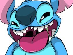  2020 acidic_saliva alien black_eyes blue_body blue_fur blue_nose bodily_fluids cel_shading close-up conditional_dnp digital_drawing_(artwork) digital_media_(artwork) disney dylbun experiment_(lilo_and_stitch) fur lilo_and_stitch male mouth_shot narrowed_eyes notched_ear open_mouth open_smile saliva saliva_string semi-anthro shaded sharp_teeth simple_background smile solo squint stitch_(lilo_and_stitch) teeth tongue tongue_out uvula white_background 