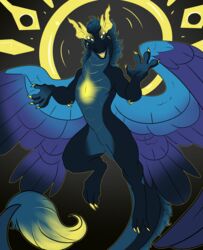  absurd_res aura deity dragon eclipse_eternum feathers glowing glowing_eyes halo hi_res mythological_creature mythological_scalie mythology nightbringer scalie stupidshepherd tail tail_fluff wings 