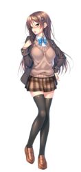  amakano_~second_season~ azarashi_soft ichinose_honami piromizu seifuku sweater thighhighs transparent_png 