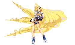  animated attacking blonde_hair guilty_gear millia_rage short_dress sprite very_long_hair 