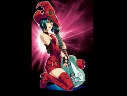  guilty_gear guitar i-no kneeling official_art on_knees 