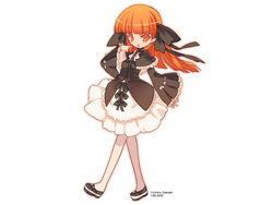  :o artist_name blade_(galaxist) bow choker copyright_name dress female finger_to_mouth frills full_body gothic_lolita leggings lolita_fashion long_sleeves looking_at_viewer macademix magician&#039;s_academy official_art orange_eyes orange_hair pointing pointing_at_self simple_background skirt solo standing tejas_falcesk white_background white_leggings wide_sleeves 