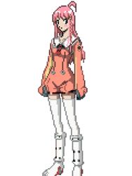  ahoge commentary_request female full_body long_hair lowres nono_(top_wo_nerae_2!) pink_hair pixel_art solo standing thighhighs top_wo_nerae_2! transparent_background yg 