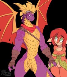  2019 activision anthro athletic balloonist_spyro blush clothed clothing deer dragon duo elora eyewear faun_(spyro) female gloves goggles green_eyes hair handwear heart_symbol hi_res male mammal membrane_(anatomy) membranous_wings mythological_creature mythological_scalie mythology predator/prey purple_body purple_eyes purple_skin scales scalie scarf shy simple_background smile spyro spyro_reignited_trilogy spyro_the_dragon tail thick_thighs unf wings xplaysx 