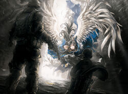  2boys angel angel_wings archlich bad_deviantart_id bad_id beckham_(the_hurt_locker) belldandy crossover desert_eagle facial_mark fantasy female forehead_mark good_end gun handgun helmet jacket lolicon long_hair military multiple_boys oh_my_goddess! photoshop_(medium) soldier suicide_bomb surreal terrorism terrorist the_hurt_locker united_states_marine_corps vest weapon william_james wings 