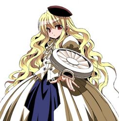  blonde_hair brown_eyes female hat kuchinashi_(needless) long_hair lowres needless solo 