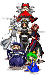  6+girls 9_(mugen) alice_margatroid armored_core cirno commentary_request daiyousei dark_persona english_text engrish_text general_(kaiser_knuckle) general_daiyousei gustav_munchausen hakurei_reimu hakurei_toki hei_meiling hokuto_no_ken igniz_(kof) igniz_scarlet kaiser_knuckle m.u.g.e.n multiple_girls nineball=cirno nineball_seraph original oso_(toolate) parody physalis_(mugen) psyqhical ranguage remilia_scarlet the_king_of_fighters the_king_of_fighters_ex2 toki_(hokuto_no_ken) touhou 