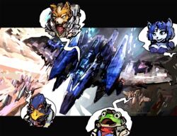  amphibian anthro arwing avian bird canid canine cycadaacolyte falco_lombardi falcon falconid female fox fox_mccloud frog group hi_res krystal_(star_fox) male mammal nintendo science_fiction slippy_toad speedpaint speedpainting star_fox 