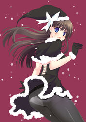  ass black_santa_costume christmas female from_behind hat original panties panties_under_pantyhose pantyhose santa_costume santa_hat solo tanabe underwear 