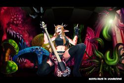  blonde_hair gloves guitar horns instrument magane_rin shinichi_tahara tattoo thighhighs vocaloid 