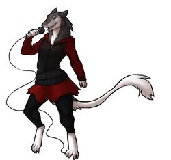  anthro bottomwear clothing delilah electronics female hi_res hoodie mammal microphone sergal shapeshifterprincess simple_background singing skirt solo sweatshirt tail topwear white_background 