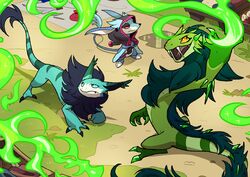  blitzdrachin conditional_dnp daenanguis dragon emeral emerald_dragon fangs fire fur furred_dragon furred_scalie goldyura grass group lamneus magic mammal mane mythological_creature mythological_scalie mythology plant retter rodent scalie tail teeth yori_the_goldyura 