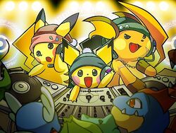  bad_deviantart_id bad_id badge bulbasaur cascade_badge charizard clothed_pokemon croconaw earth_badge evolutionary_line gym_leader_badge hat headphones light lowres meganium mixing_console music no_humans pichu pikachu pokemon pokemon_(creature) raichu wartortle zephyr_badge 