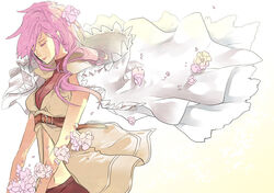  &eacute;clair_farron bad_id bad_pixiv_id closed_eyes female final_fantasy final_fantasy_xiii flower long_hair momochi_(orrizonte) pink_hair solo 