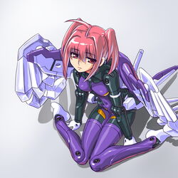  bad_id bad_pixiv_id busou_shinki dd_(ijigendd) doll_joints eukrante female joints mechanical_wings pink_eyes pink_hair short_hair sitting solo twintails wariza wings 