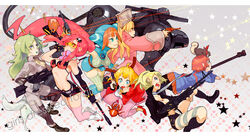  6+girls animal_ears anti-materiel_rifle bikini bikini_top_only blonde_hair blue_eyes bolt_action boota_(ttgl) boots braid breasts breath_of_fire breath_of_fire_v bullet character_request cleavage commentary_request crab crossover crustacean crying_wolf dark_persona darker_than_black final_fantasy final_fantasy_tactics fingerless_gloves gloves gun h&amp;k_psg1 hair_ornament handgun hat heckler_&amp;_koch hinomoto_reiko lin_(breath_of_fire) lipstick long_hair lost_universe machine_gun makeup medium_breasts metal_gear_(series) metal_gear_solid millennium_feria_nocturne multiple_crossover multiple_girls orange_hair orator_(fft) petya_(darker_than_black) photoshop_(medium) ponytail ptrd-41 red_hair revolver rifle robe rowdy_reiko rumble_roses scarf scope shorts single_braid skirt sniper_rifle sniper_wolf striped_clothes striped_scarf suou_pavlichenko swimsuit tail temoshi tengen_toppa_gurren_lagann thighhighs trigger_discipline weapon wolf yoko_littner 