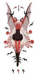  animal animal_ears animal_hands armpits arms_up bat_(animal) bat_ears bat_girl bat_wings black_dress black_footwear boots chinese_commentary claws closed_eyes closed_mouth colored_skin commentary_request curly_hair dot_mouth dot_nose dress facing_viewer female full_body grey_wings guu_(hakahonoo) knee_boots lightning_bolt_symbol limited_palette long_hair monster_girl multicolored_hair original red_skin short_dress sidelocks simple_background skinny slim_legs solo standing straight-on strapless strapless_dress streaked_hair striped striped_hair thigh_gap u_u very_long_hair white_background white_hair winged_arms wings 