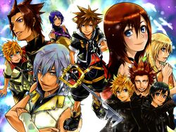  aqua_(kingdom_hearts) axel_(kingdom_hearts) black_coat_(kingdom_hearts) black_hair blonde_hair blue_eyes commentary_request dress kairi_(kingdom_hearts) kingdom_hearts kingdom_hearts_358/2_days kingdom_hearts_birth_by_sleep kingdom_hearts_ii medium_hair multiple_boys multiple_girls namine organization_xiii riku_(kingdom_hearts) roxas sakichi short_hair smile sora_(kingdom_hearts) sundress terra_(kingdom_hearts) ventus_(kingdom_hearts) white_dress xion_(kingdom_hearts) 