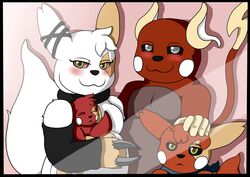  alternate_color amy_the_zangoose black_border black_nose blush border cherry_the_zangoose clothing corin_the_zangoose digital_media_(artwork) fakemon family fan_character father_(lore) female generation_1_pokemon generation_3_pokemon group hi_res hybrid male mother_(lore) nintendo parent_(lore) photo pokemon pokemon_(species) raichu scarf son_(lore) sweetchu wildwolfproduction zangoose 