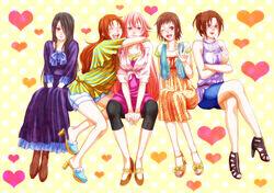  1boy 4girls bad_id bad_pixiv_id brother_and_sister crossdressing family imai_(wana) legs multiple_girls otoko_no_ko photoshop_(medium) siblings sisters takanashi_izumi takanashi_kazue takanashi_kotori takanashi_kozue takanashi_nazuna takanashi_souta working!! 