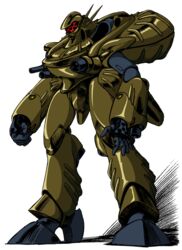  1990s_(style) alien antennae arm_cannon armor chad_(marchly) chest_cannon colorized energy_cannon macross macross_plus mecha miyatake_kazutaka no_humans official_art power_armor production_art renegade_battle_suit retro_artstyle robot scan science_fiction simple_background solo traditional_media weapon zentradi 