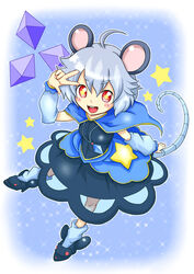  absurdres adzuki_anko animal_ears commentary_request female grey_hair highres jewelry mouse_ears mouse_tail nazrin pendant red_eyes short_hair solo tail touhou 