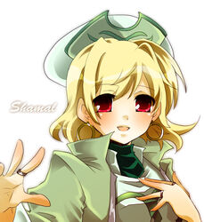  bad_id bad_pixiv_id blonde_hair earrings female hat jewelry klarwind lyrical_nanoha mahou_shoujo_lyrical_nanoha mahou_shoujo_lyrical_nanoha_a&#039;s photoshop_(medium) red_eyes ring shamal solo yucco_kxoxc 