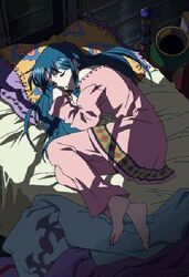  blue_hair bromide female jpeg_artifacts lucia_(lunar) lunar lunar_2:_eternal_blue official_art sleeping solo 