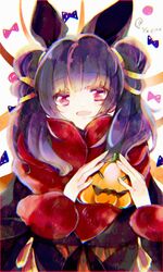  animal_ears bad_id bad_twitter_id bat_ears commentary_request fake_animal_ears female fire_emblem fire_emblem:_the_sacred_stones fire_emblem_heroes fur_trim halloween halloween_costume highres long_sleeves multi-tied_hair myrrh_(fire_emblem) myrrh_(halloween)_(fire_emblem) open_mouth purple_hair red_eyes solo twintails twitter_username yuuri_(114916) 