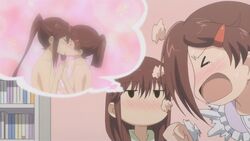  blush high_res incest kissing kissxsis red_hair suminoe_ako suminoe_riko twincest yuri 