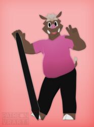  2018 3d_(artwork) anthro barefoot biped bottomwear clothed clothing clothing_lift denim denim_bottomwear denim_clothing digital_media_(artwork) eyebrows feet hi_res holding_object hooves jeans looking_at_viewer male mammal moobs overweight overweight_anthro overweight_male pants pen shirt shirt_lift simple_background slightly_chubby smile solo suid suina sus_(pig) tablet_pen thick_eyebrows thick_thighs topwear tusks vii_rii_(vrart1) vrart1 wild_boar 