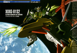  altron_gundam gundam gundam_wing mecha shino_masanori weapon 