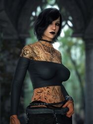  1girls 3d big_ass big_breasts breasts bust busty capcom choker curvaceous curvy curvy_figure devil_may_cry devil_may_cry_5 female female_focus goth hips hourglass_figure huge_ass huge_breasts large_ass large_breasts legs lex_mansell light-skinned_female light_skin mature mature_female piercing slim_waist tattoo thick thick_hips thick_legs thick_thighs thighs top_heavy v_(devil_may_cry)_(cosplay) voluptuous waist wide_hips word2 