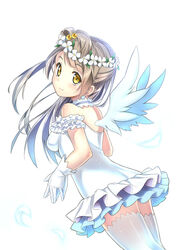  dress love_live! minami_kotori shitou_(1992116210) thighhighs wings 