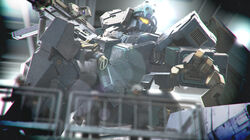  3d artistic_error beam_rifle commentary_request energy_gun gundam gundam_unicorn hangar highres igaraigara jesta mecha no_humans photoshop_(medium) robot scope shield weapon 