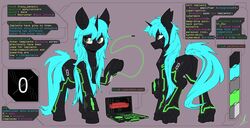  absurd_res cutie_mark cybernetics cyberpunk english_text equid equine fan_character feral friendship_is_magic hasbro hi_res horn horse machine male mammal midnightflight model_sheet my_little_pony mythological_creature mythological_equine mythology pony solo text unicorn unicorn_horn 